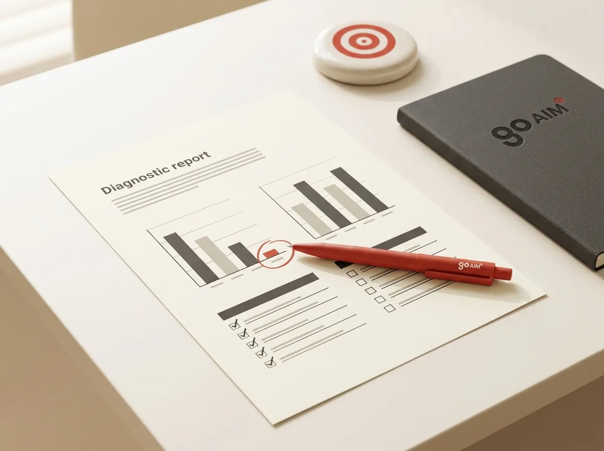 Diagnostisch rapport met rode markering